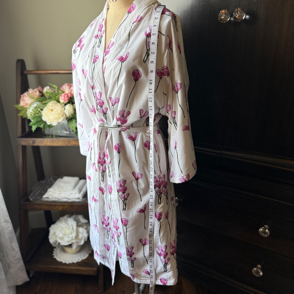 Their Nibs Grandma Robe Terry Lined Cotton Poppy Floral Wrap Belted S Womens - Picture 5 of 16